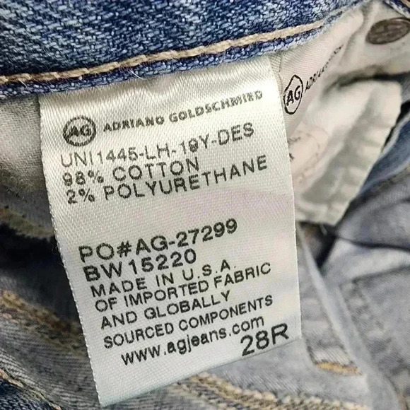 Ag Adriano Goldschmied The Ankle Slit Cigarette Distressed Raw hem Jeans 28 - Picture 8 of 9